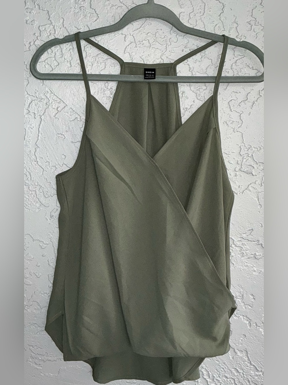 SHEIN Olive Green Wrap Front Racerback Cami